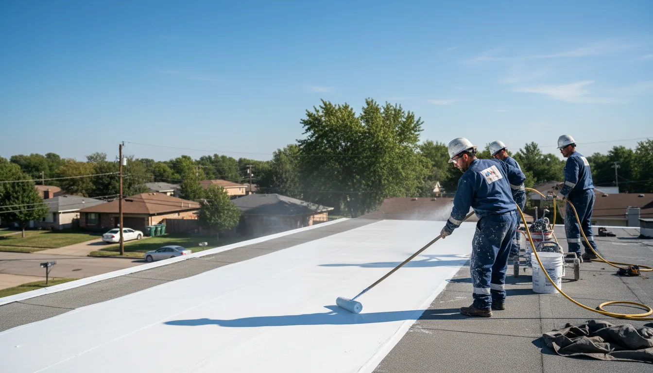 Commercial roof coating in Mansfield, MA near me